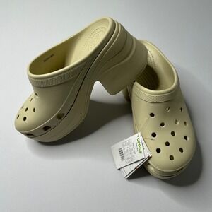 Crocs Siren Clog Women's Platform Heel Sand Beige Slip On Shoes